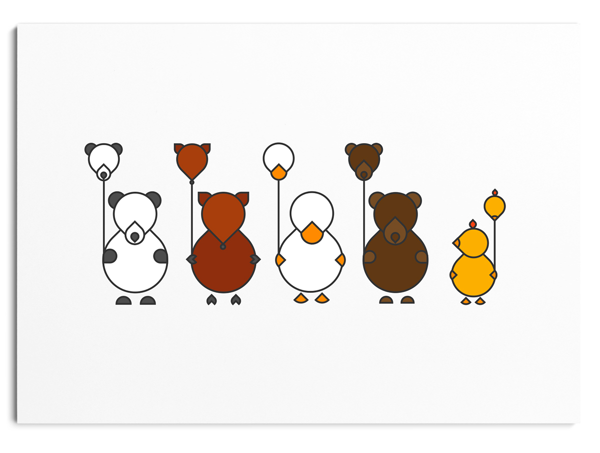 print animals pattern FOX duck printdesign hide hidden babyanimals White color yellow brown