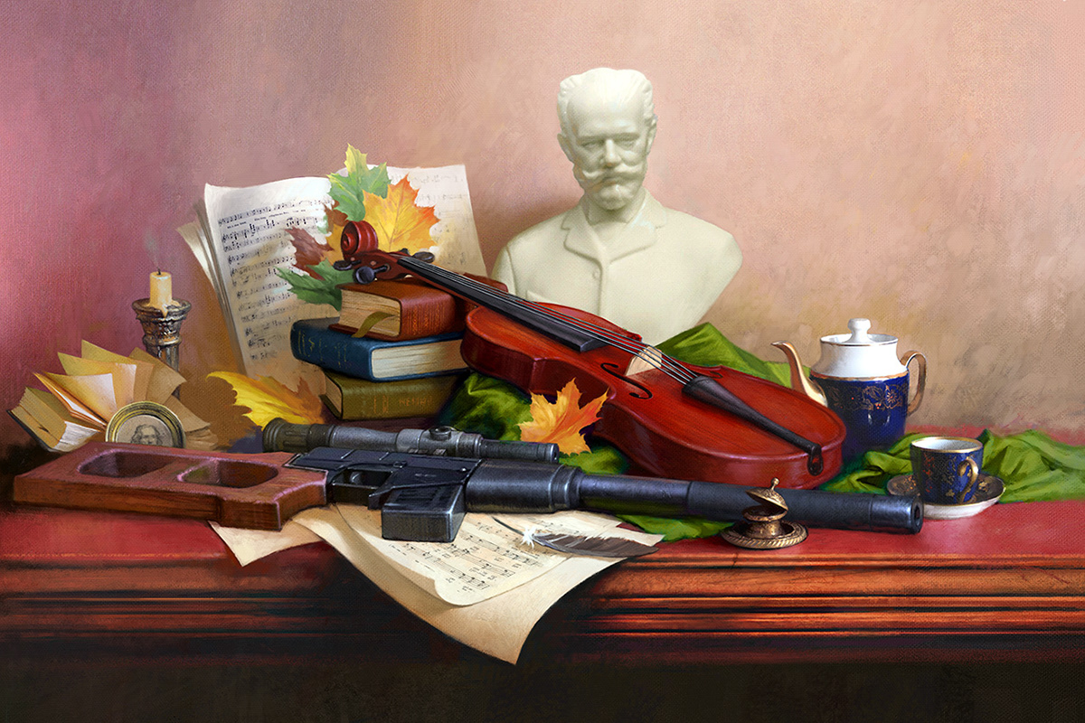 military still life still life with weapons flowers and fruit Weapon calendar Military guns