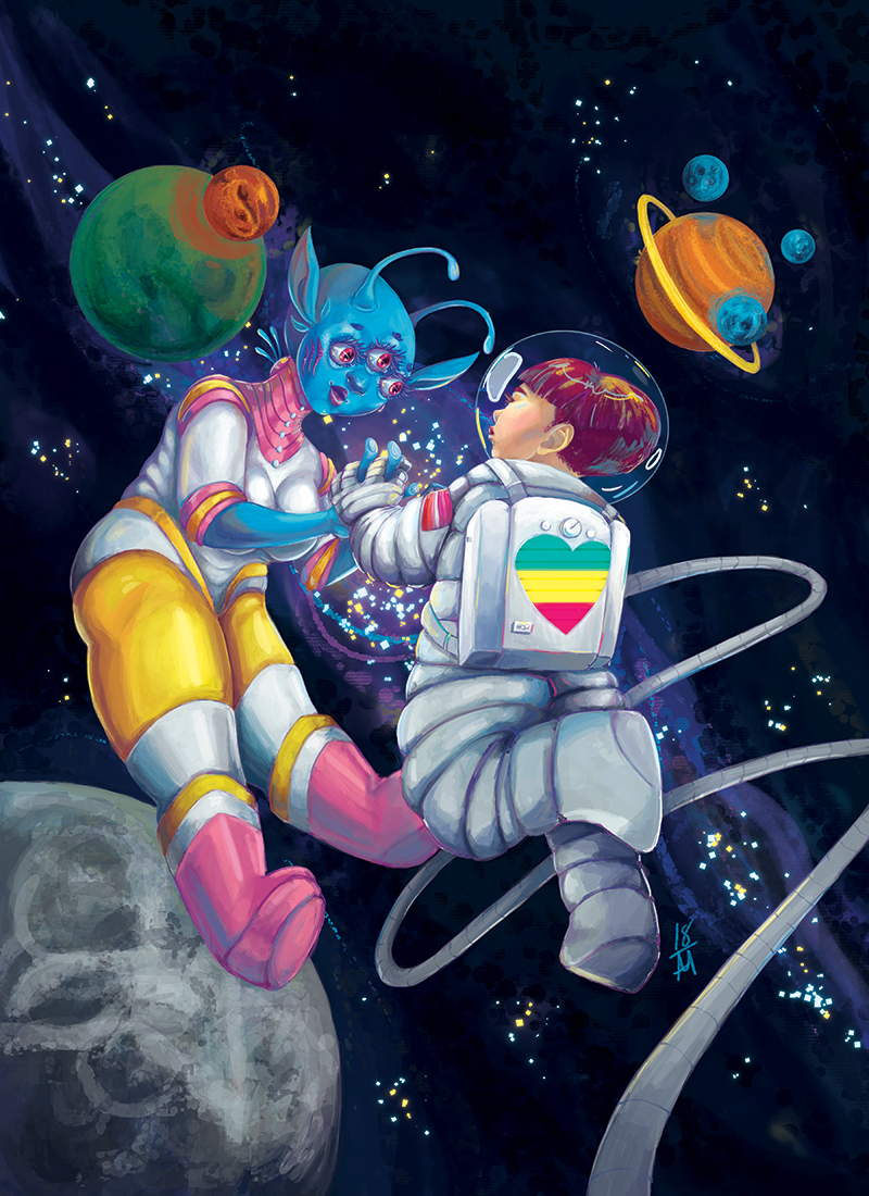 science fiction art anthology indie zine art zine LGBT queer art digital painting sci fi art queer artists body positive