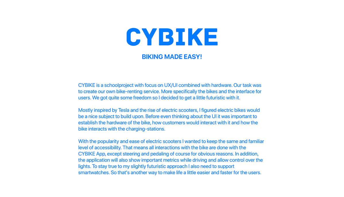 app biking cybike dashboard Interface renting UI ux