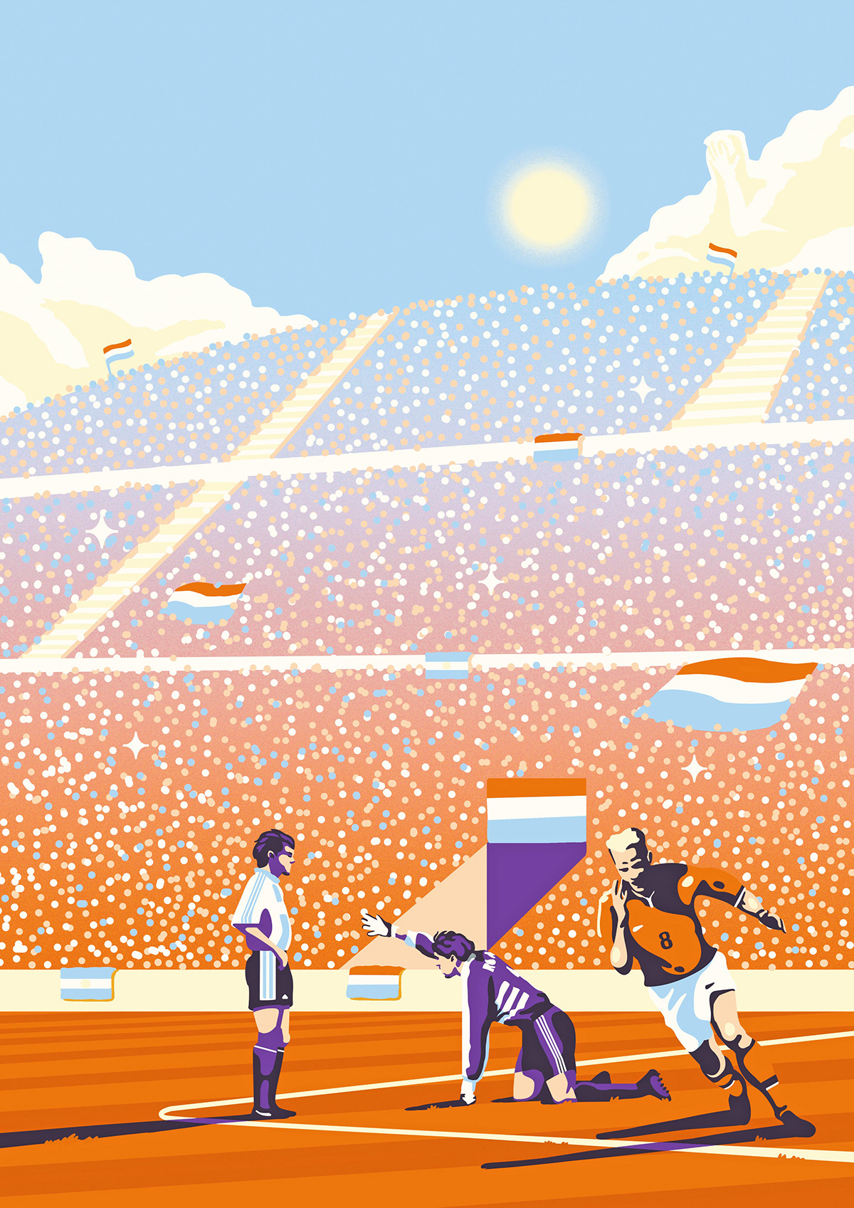 football soccer ILLUSTRATION  world cup art Landscape colorful sport vector architecture