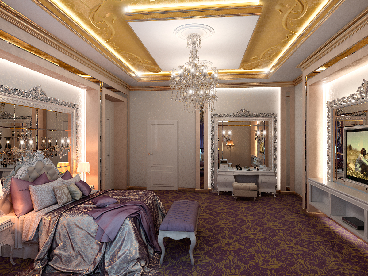 Private Villa 3D 3dsmax vray Interior design amazing colorful arabic Classic Style luxury decor French