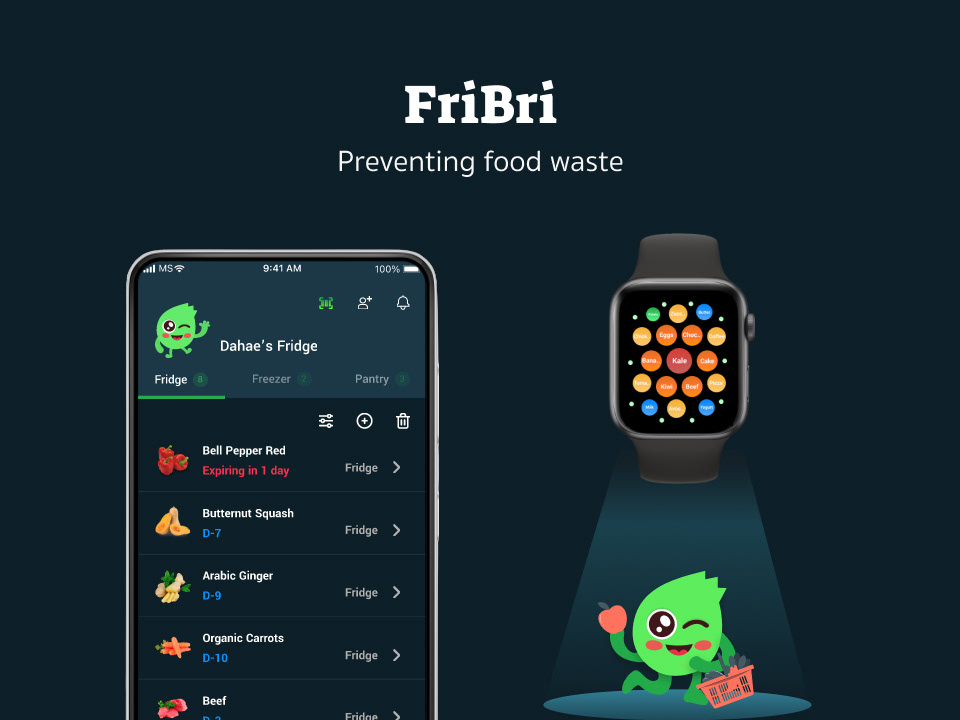 app design Enviorment foodapp   Foodwaste smartwatch