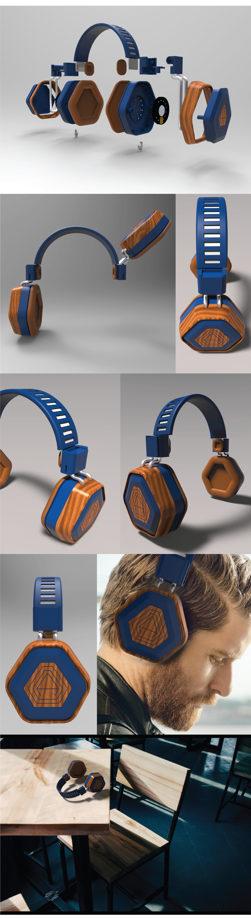 headphones wood
