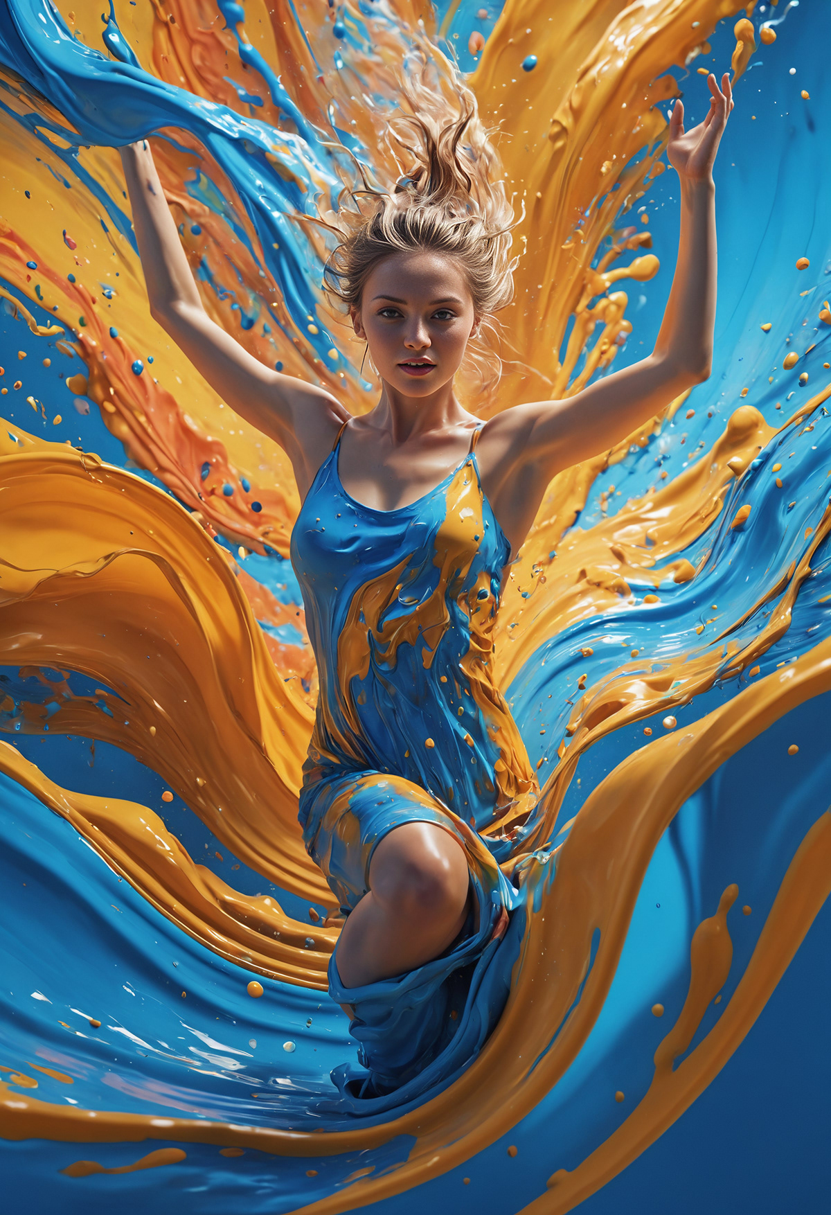 girls ILLUSTRATION  Digital Art  concept visual paint anashkin happiness happy Splashes of paint