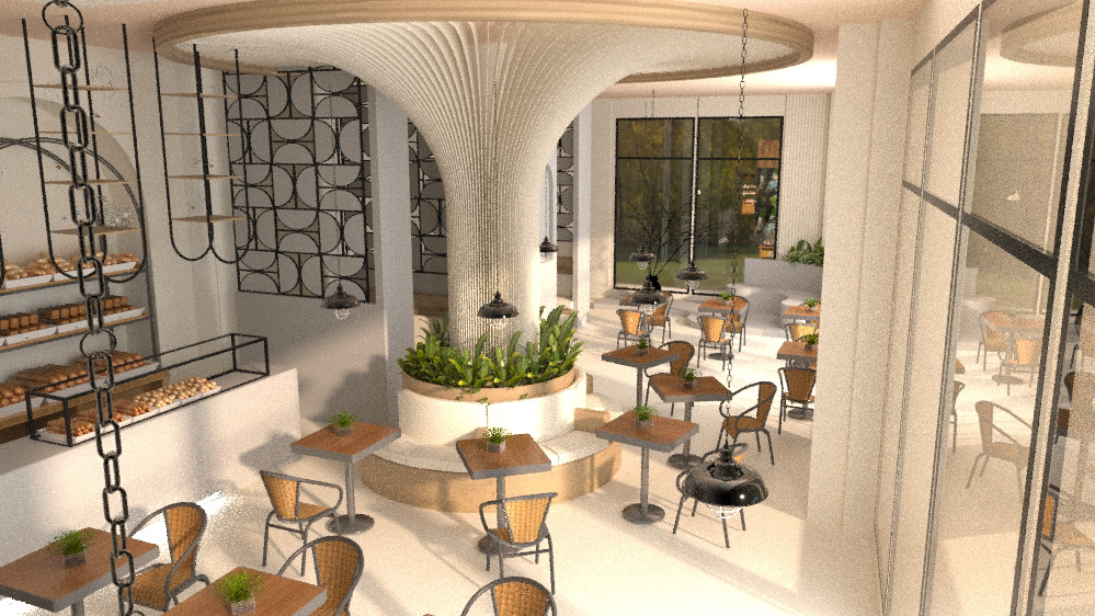 cafe Coffee restaurant Render options MAX corona vray architecture interior design 