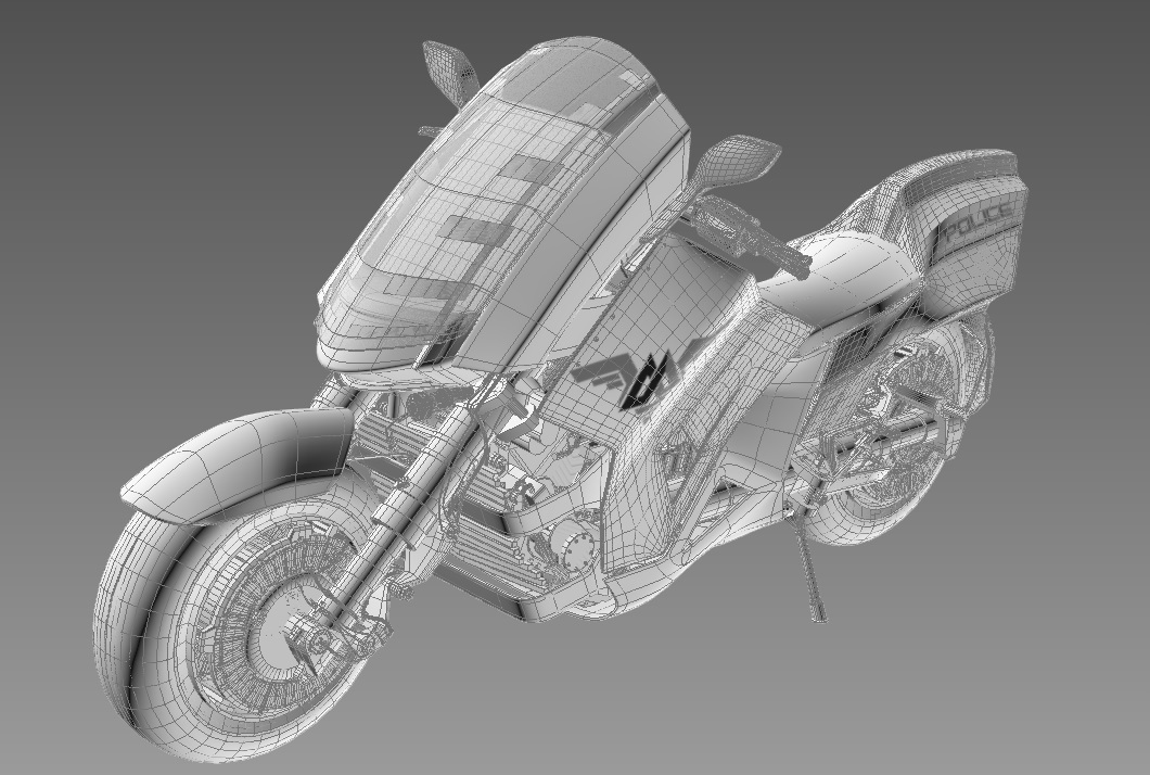 superbike motorcycle concept insdutrial machine Military 3D modeling