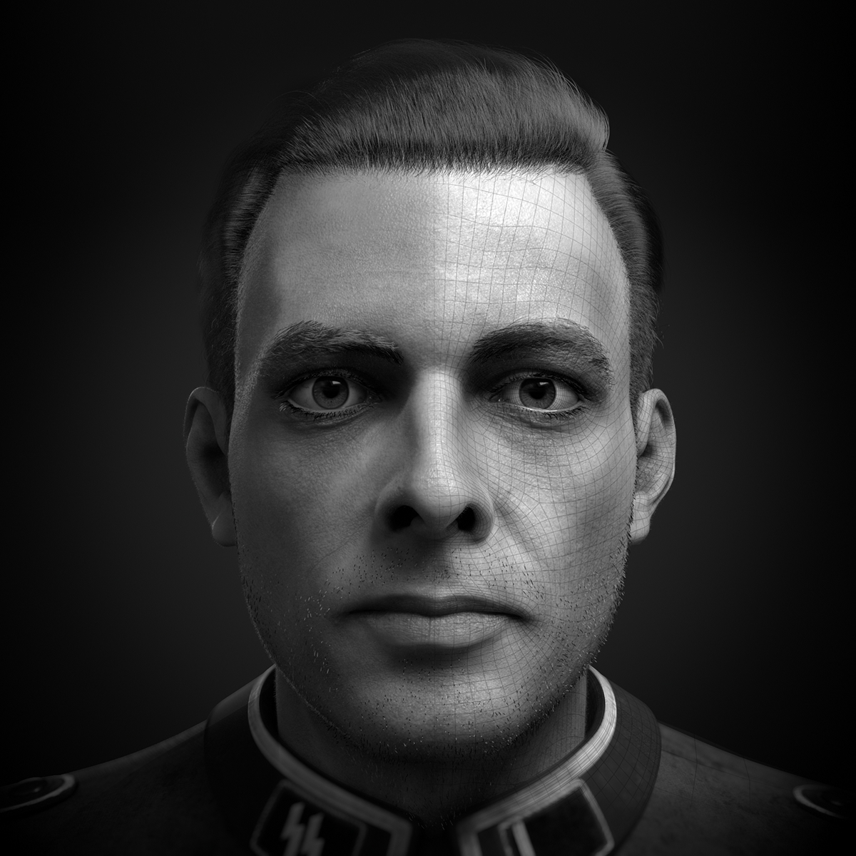 german soldier ww2 portrait digitalportrait 3D digitalhuman znrush Maya arnold
