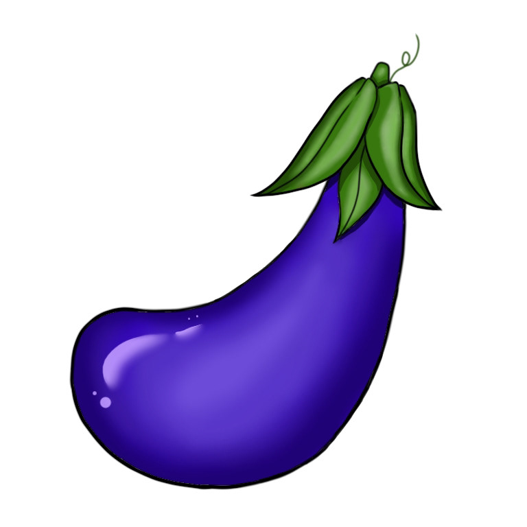 Twitch subscribers Badges cartoon ILLUSTRATION  eggplants