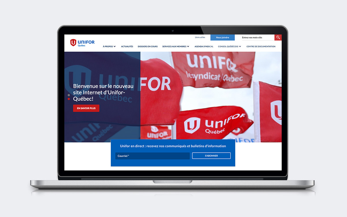 Website union blue red minimal flatdesign