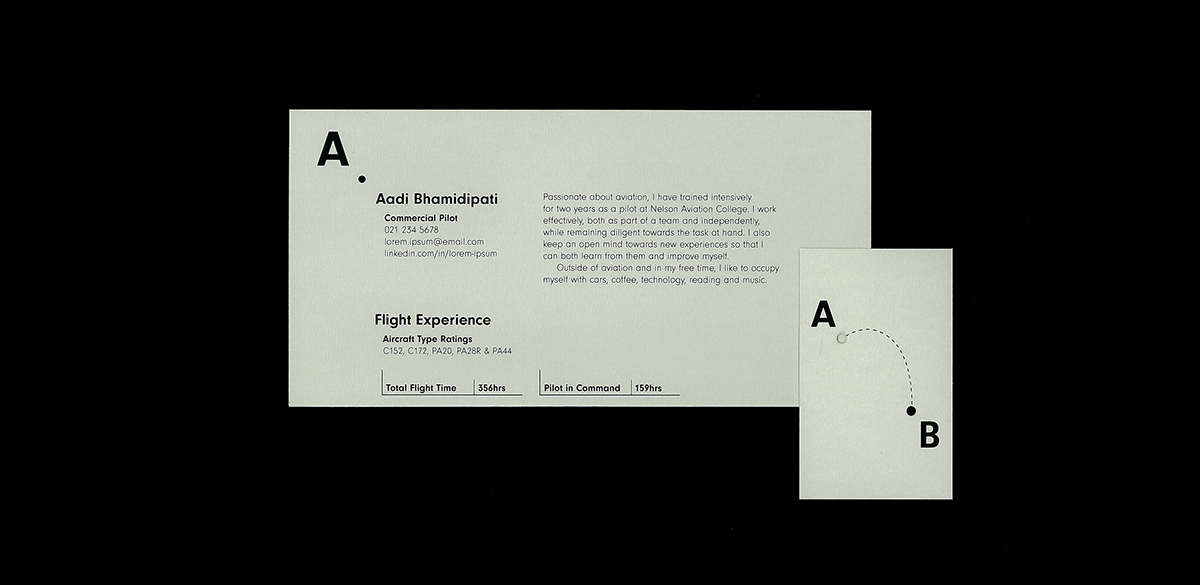 identity CV business card Pilot typography   Layout graphic design  print design  aviation