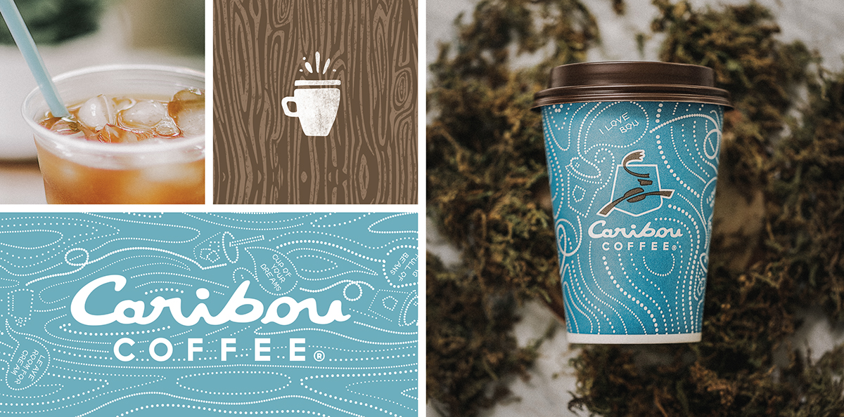 Coffee Packaging blue Nature wood texture Caribou