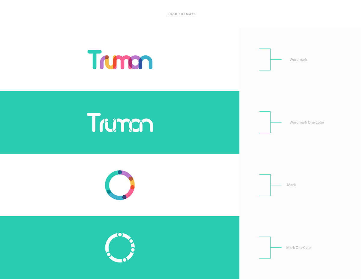 Truman logo type brand color overlap