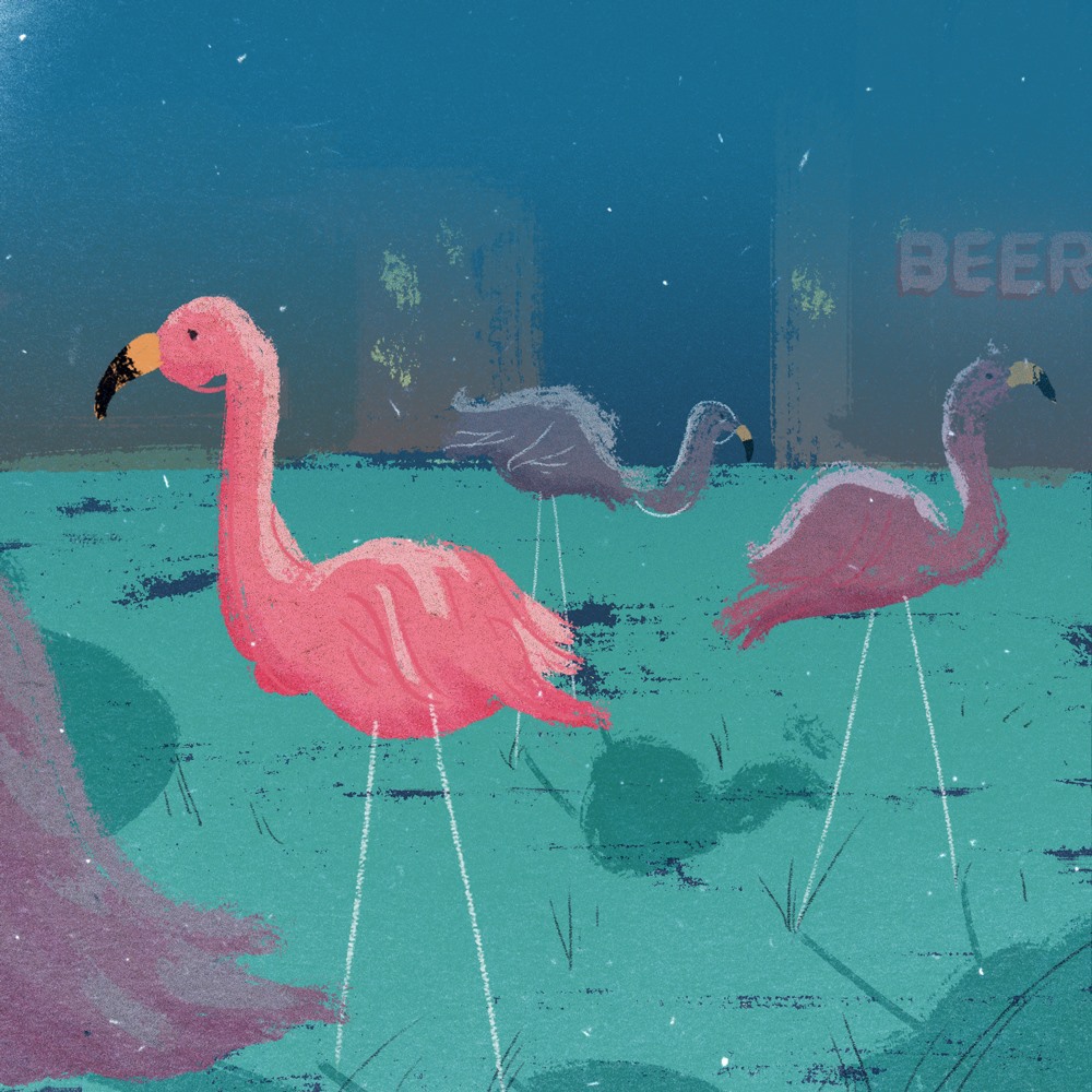 Birthday flamingo photoshop digital