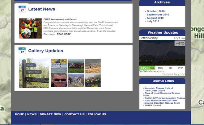 Donegal Mountain Rescue redesign Website wordpress