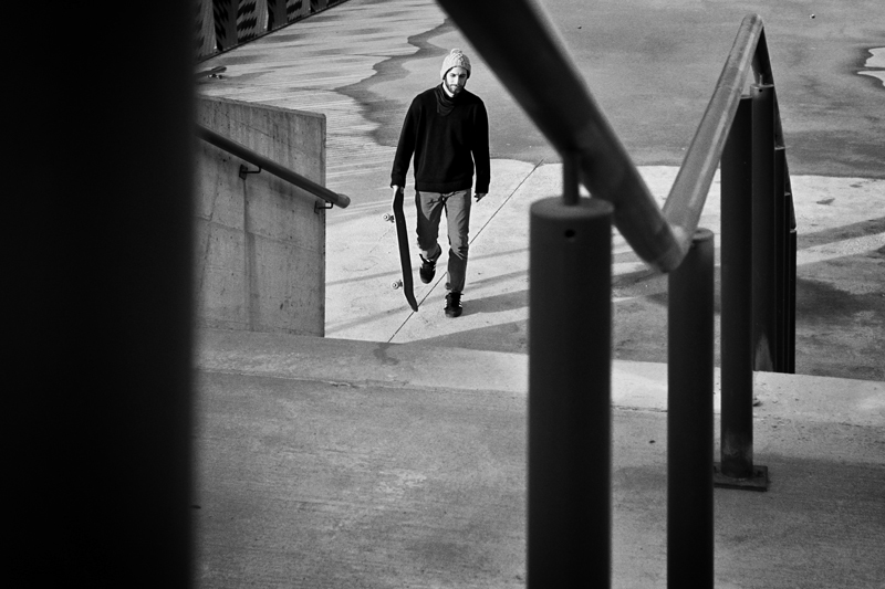 monochrome skateboarding black and white rob dragan lines contrast Leica analog hypebeast story