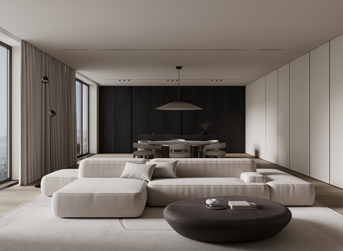 3dsmax design Interior apartment livingroom bathroom kitchen CGart minimalistic coronarenderer