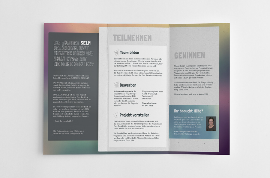 Make A Change  Selm  webdesign  Prindesign  folder  website  Wettbewerb  Jugend  Sozial  social   Broschüre  branding  logo