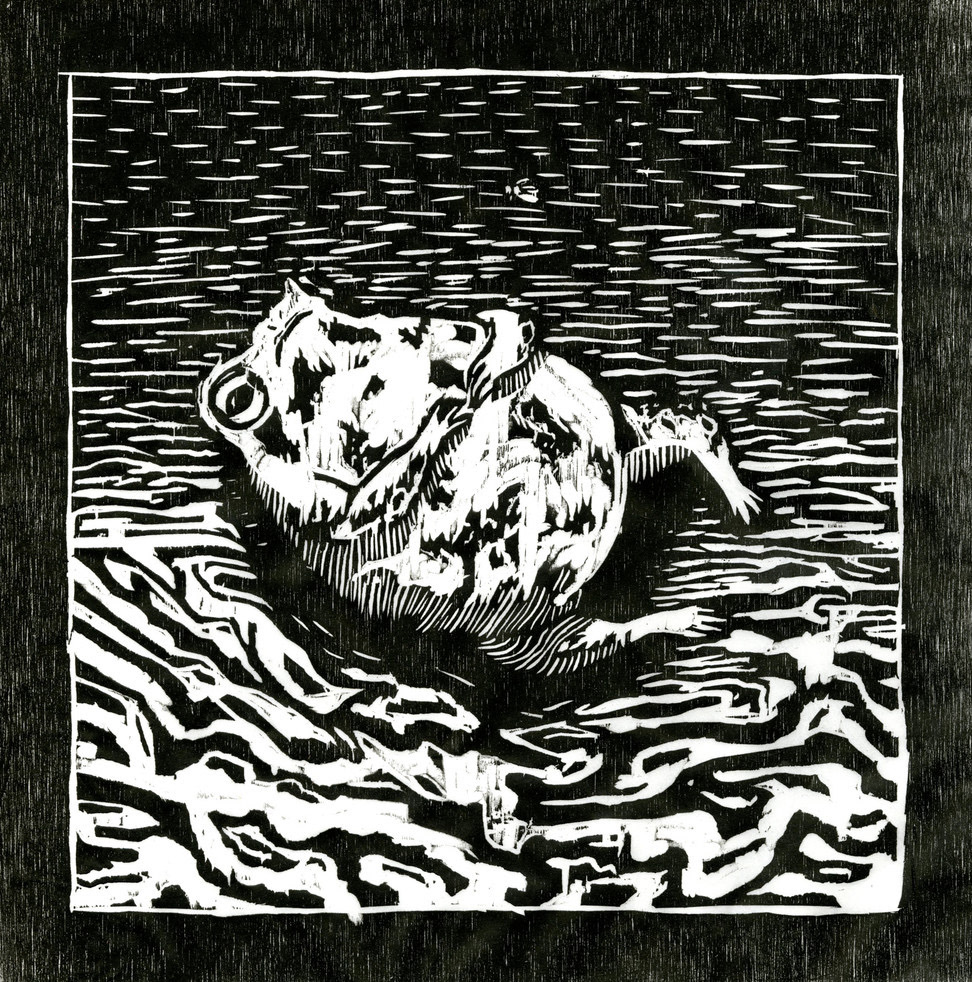 black and white Character design  printmaking relief print woodcut