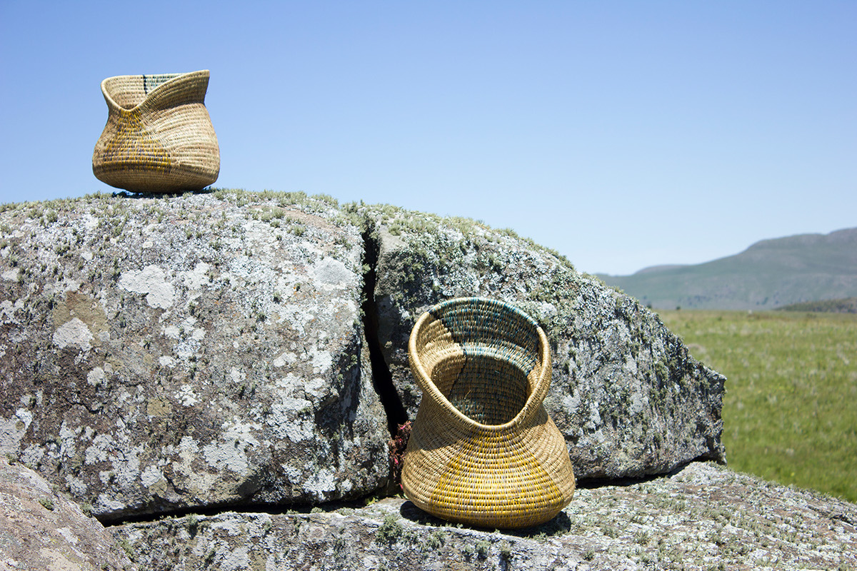 basketry weaving rock Swaziland basket mountain