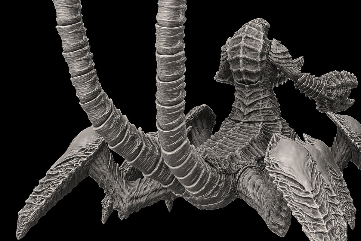creature Character scorpion crab monster Eight Leged spider Sculpt 3D model Zbrush photoshop concept digital art