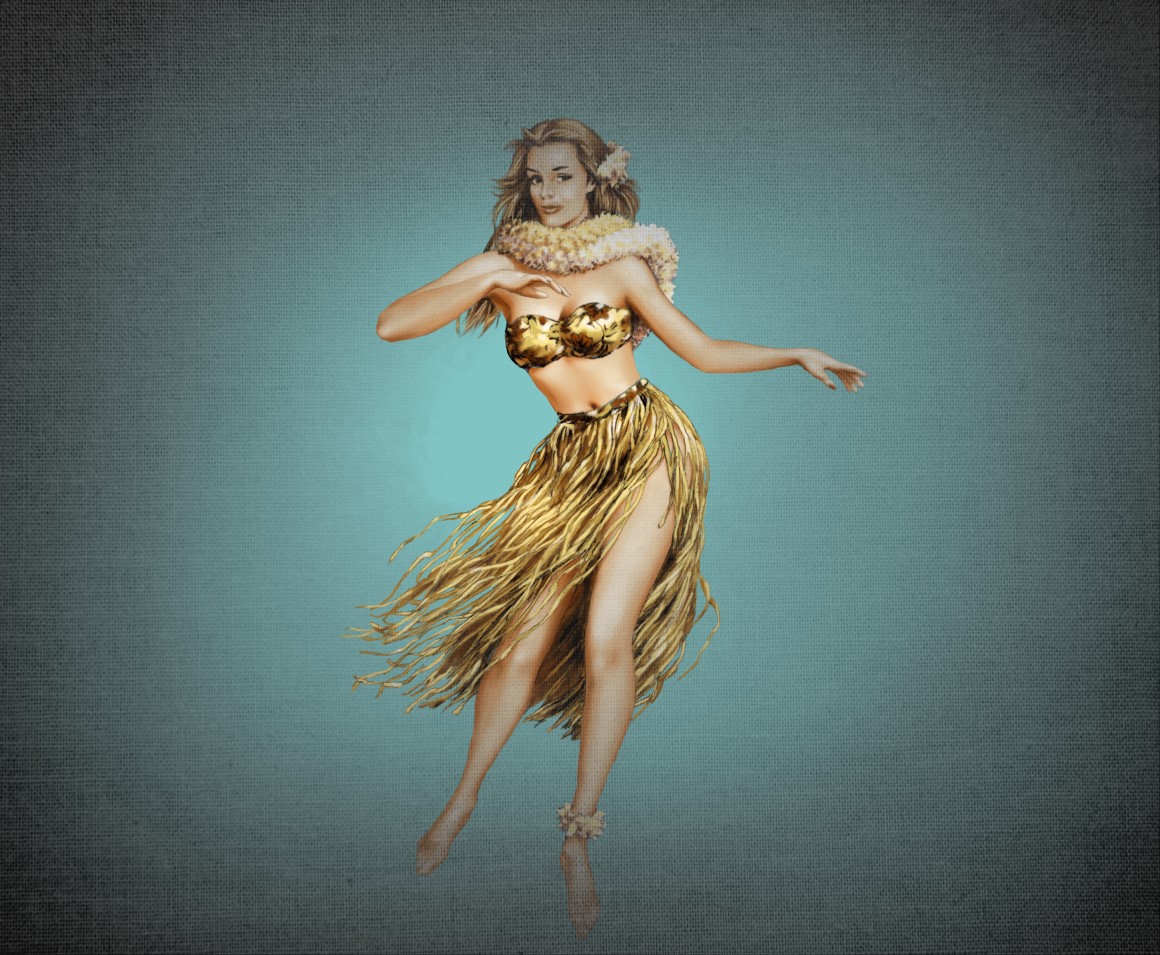 Hula hula dancer HAWAII layered psd