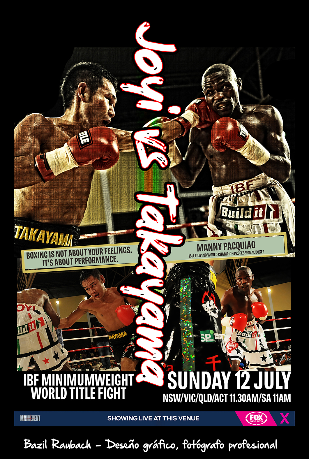 IBF World Title fight poster - already happened. just used a couple of my images south africa Boxing sport
