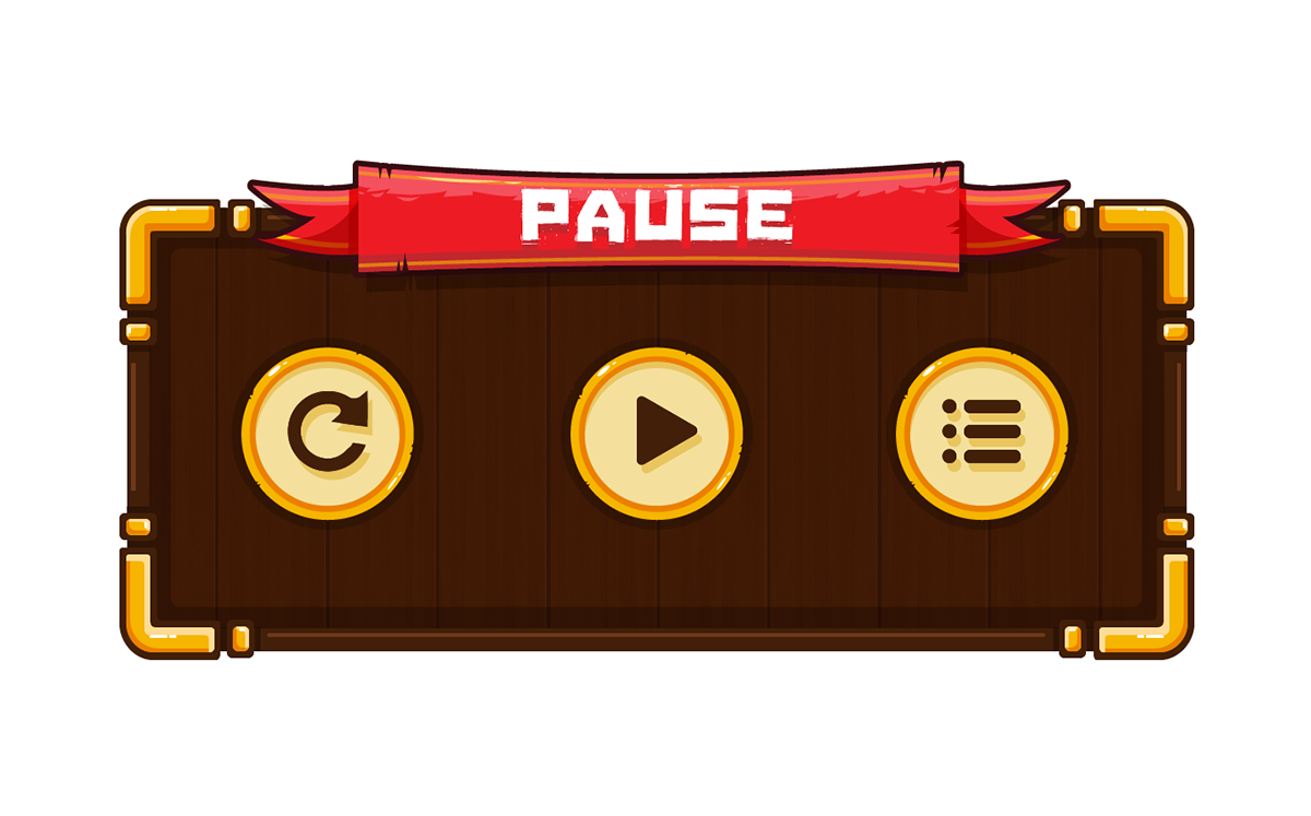 ios game mobile pip panic android game interface UI vector illustrration