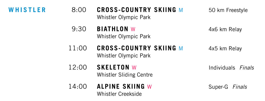 Olympics schedule winter olympics print