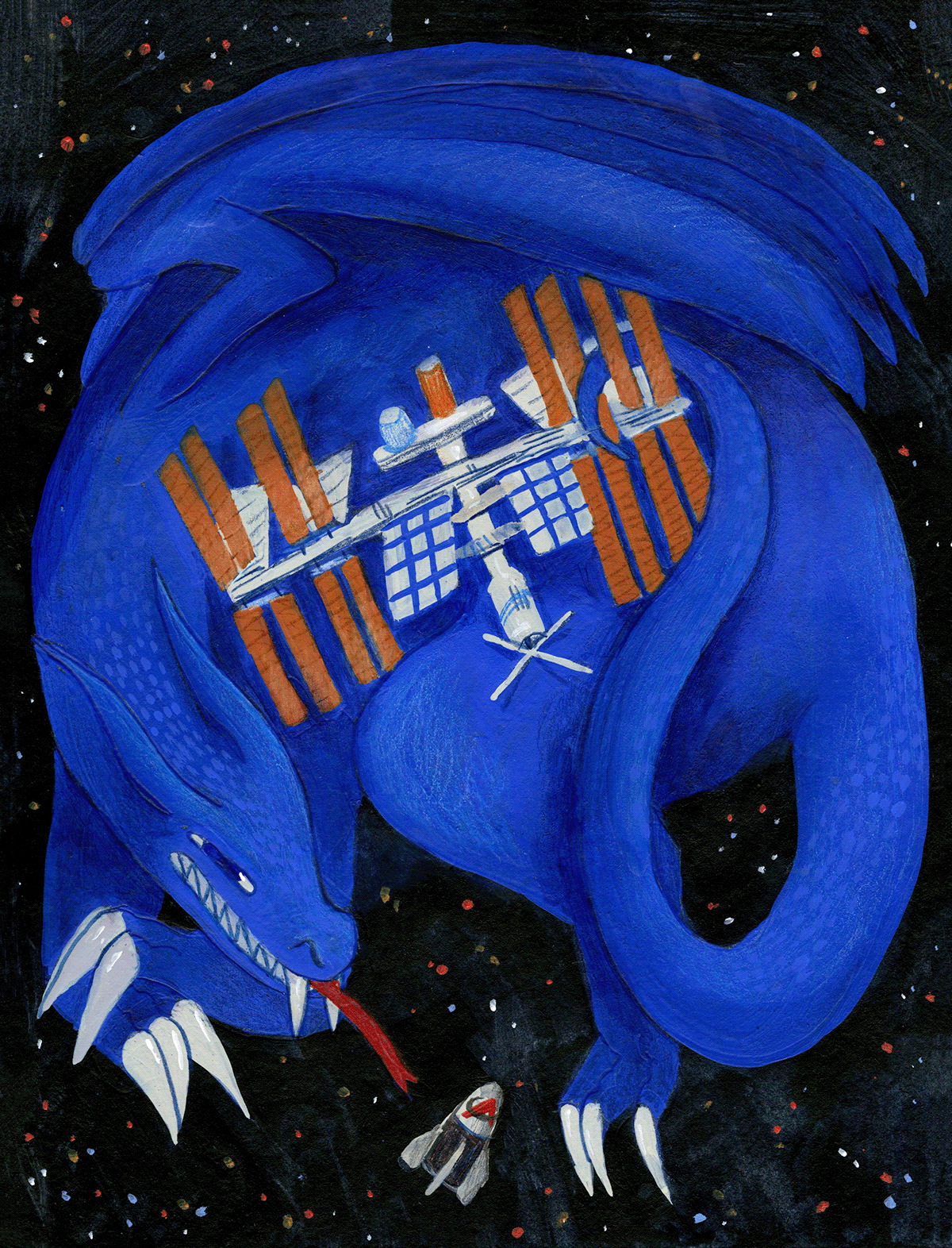 nasa spacex Editorial Illustration dragon iss Brown political review BPR political illustration