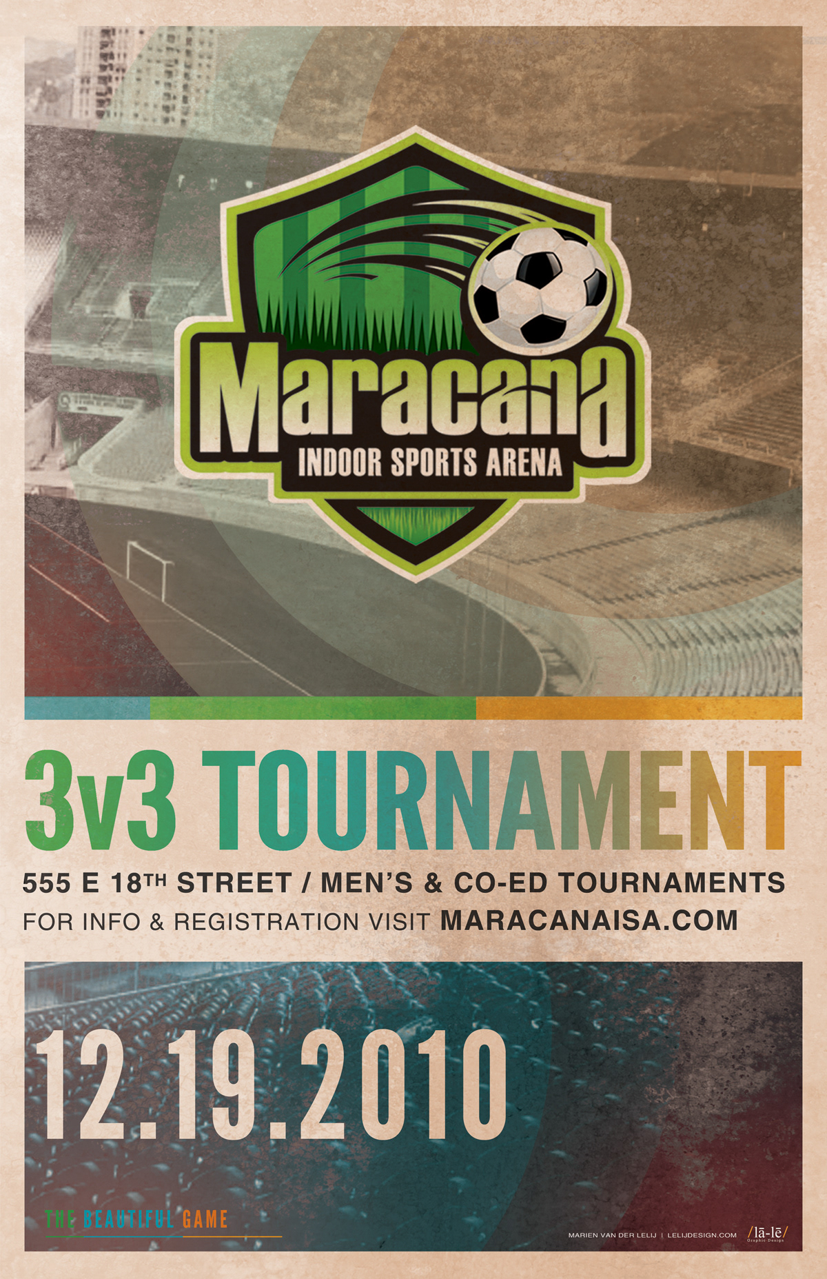 poster Retro vector maracana indoor soccer sports colors awareness outdoor poster football Tournament