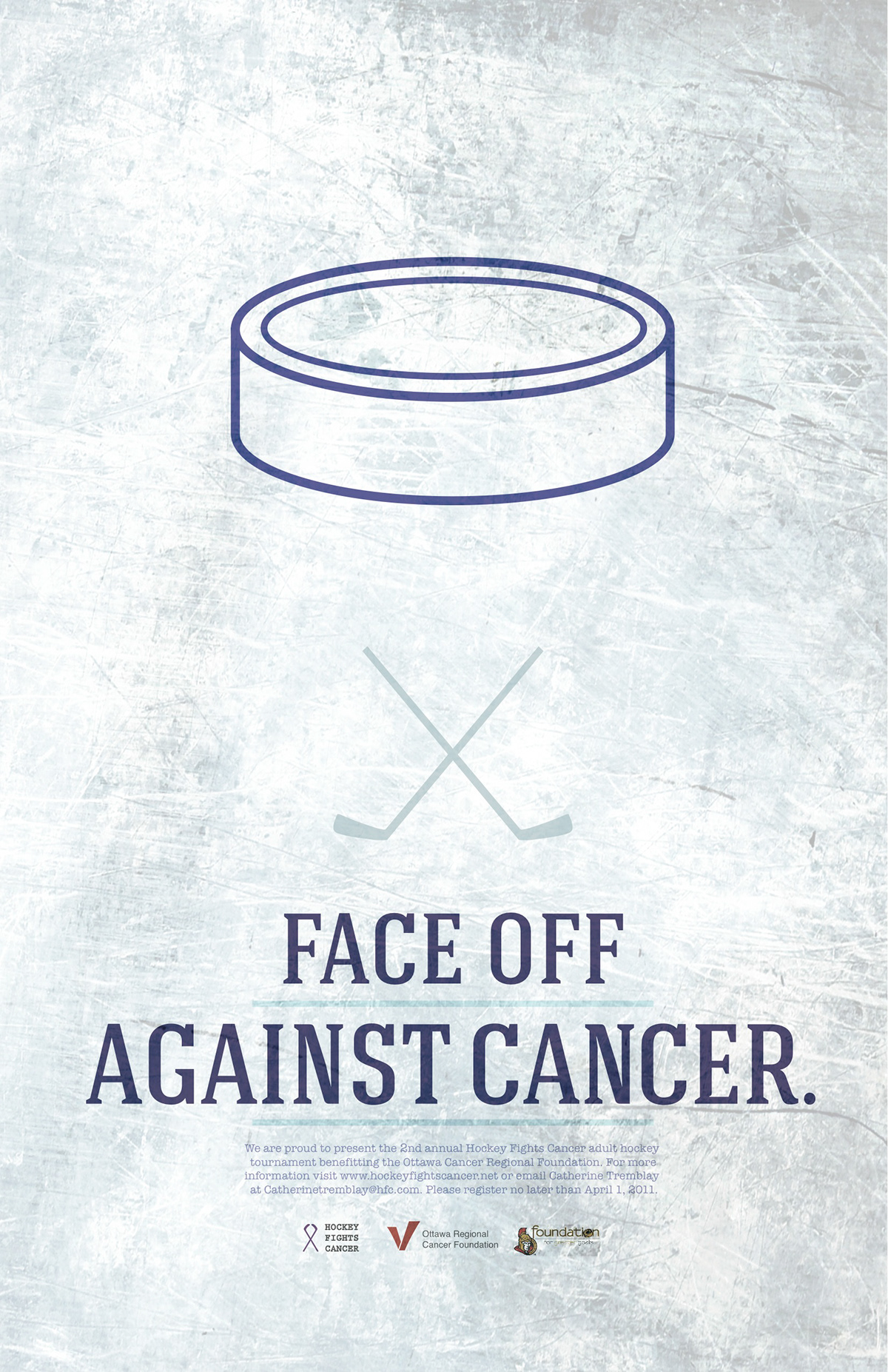 hockey ice cancer awareness poster
