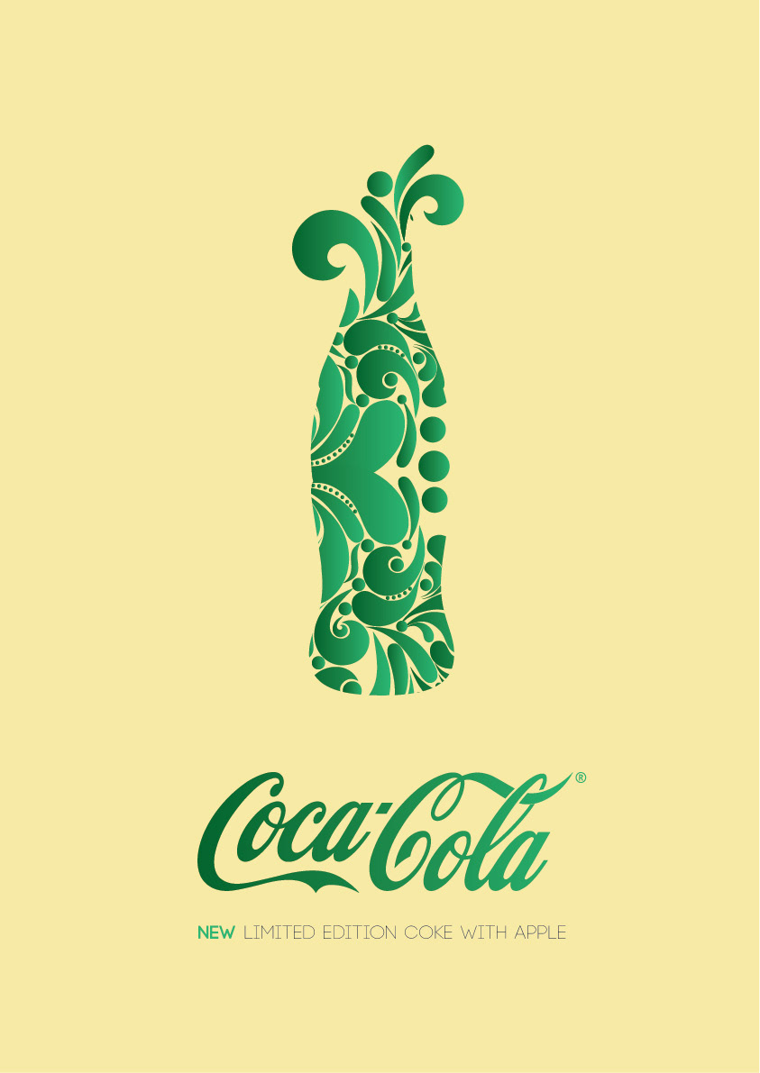 coke vectors vector concept print illustator Freelance cocacola Coca-Cola  Re design  branding Label logo