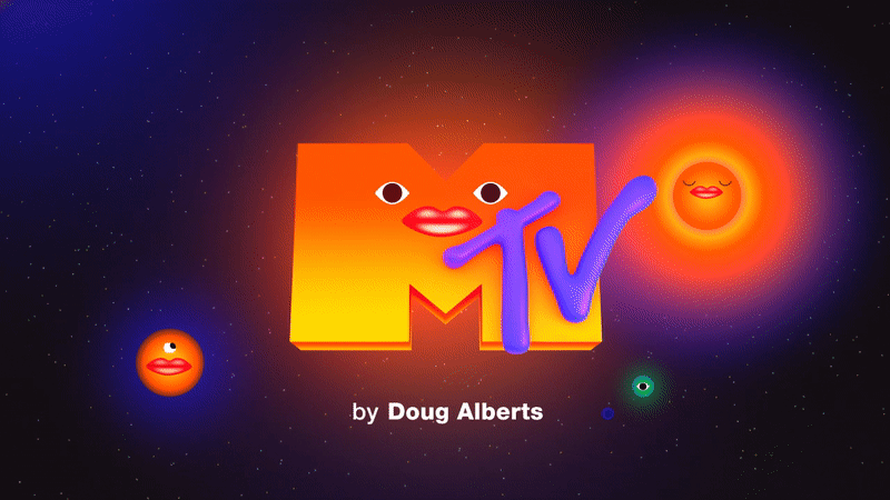 Mtv Ident commercial simple gradients funny Character Doug Alberts 3D
