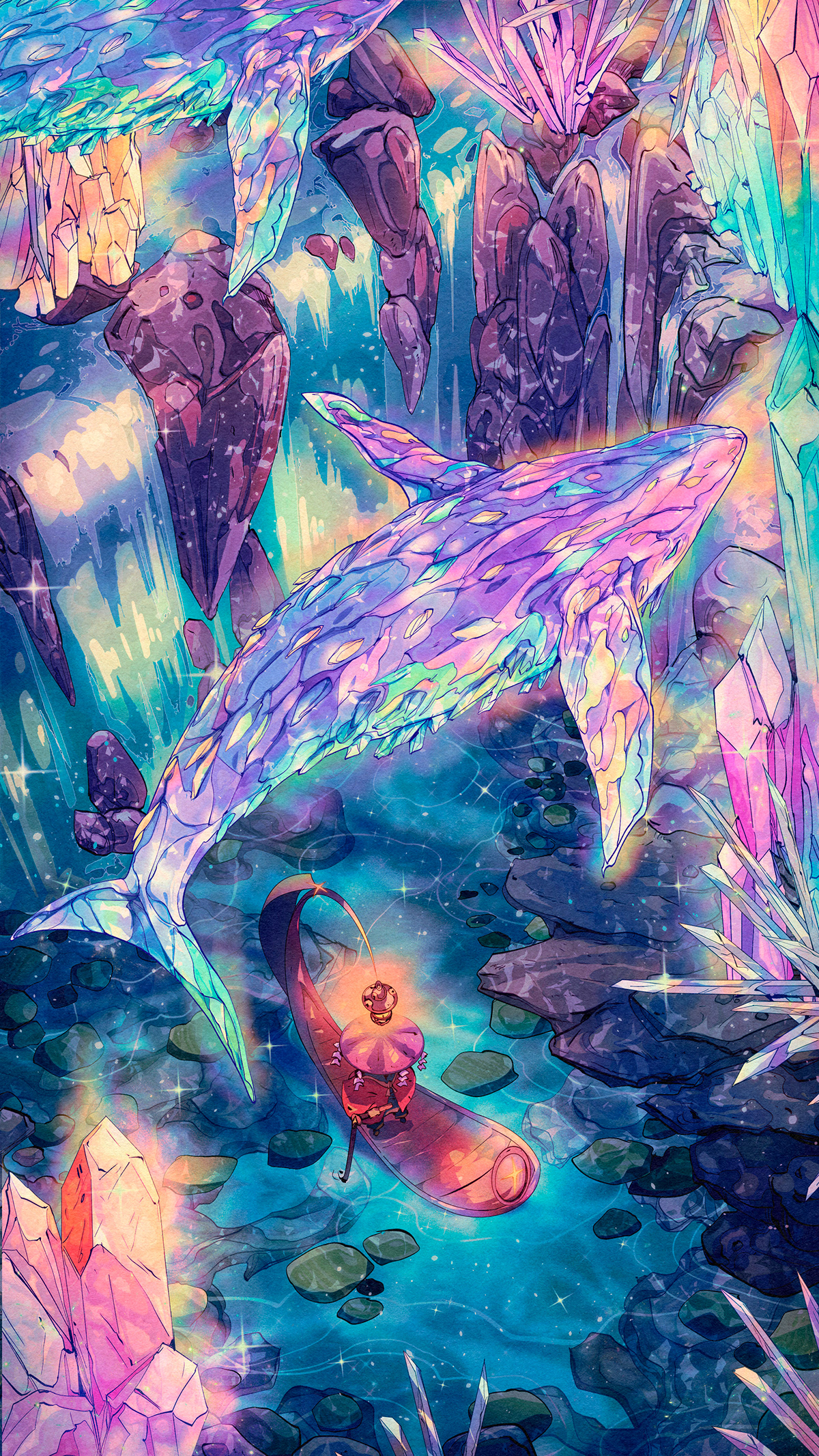 ILLUSTRATION  audiobook book children's book fantasy mystical Cover Art cosmic forest Ghibli