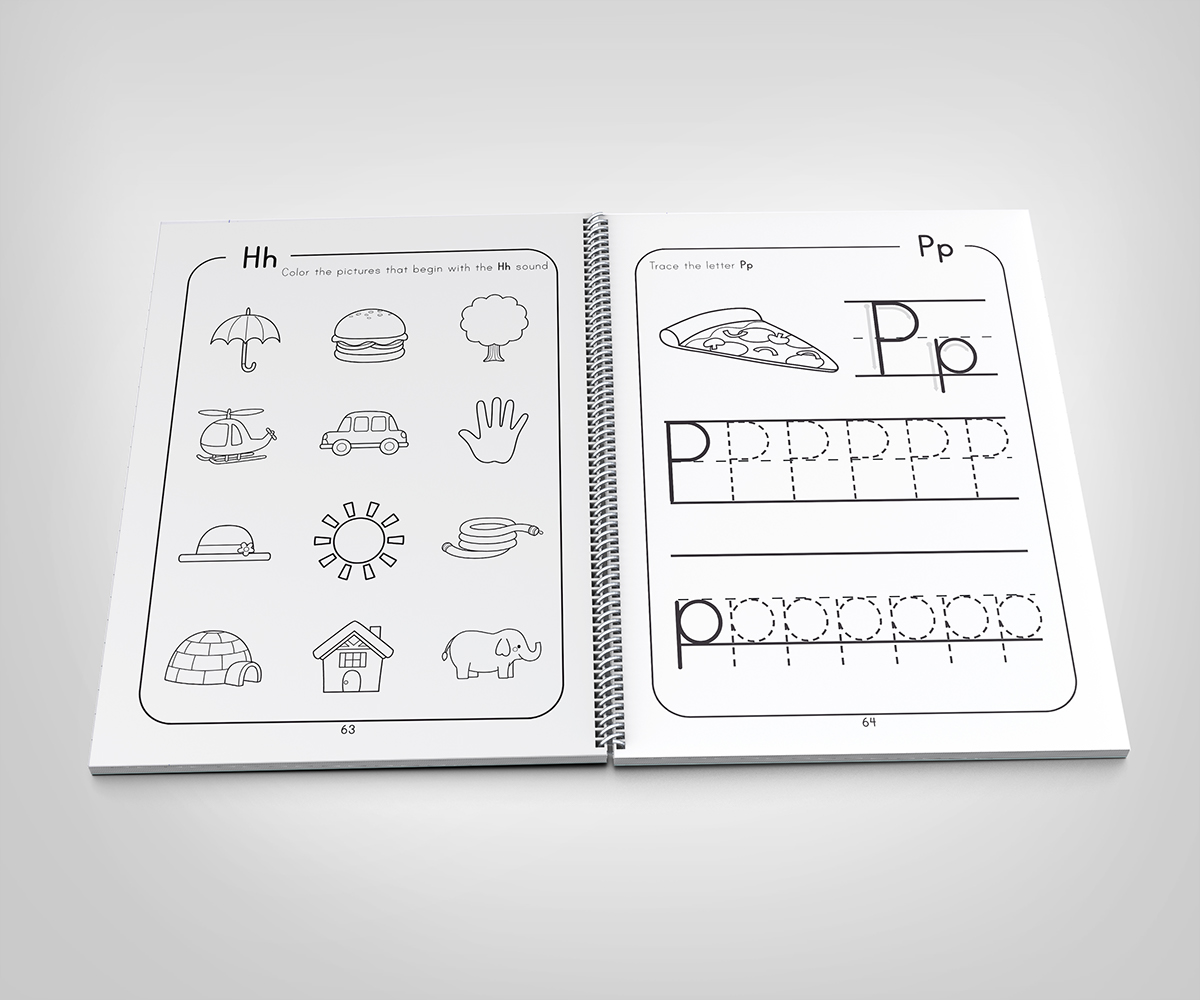 book design workbook Layout kids children book cover characters read write