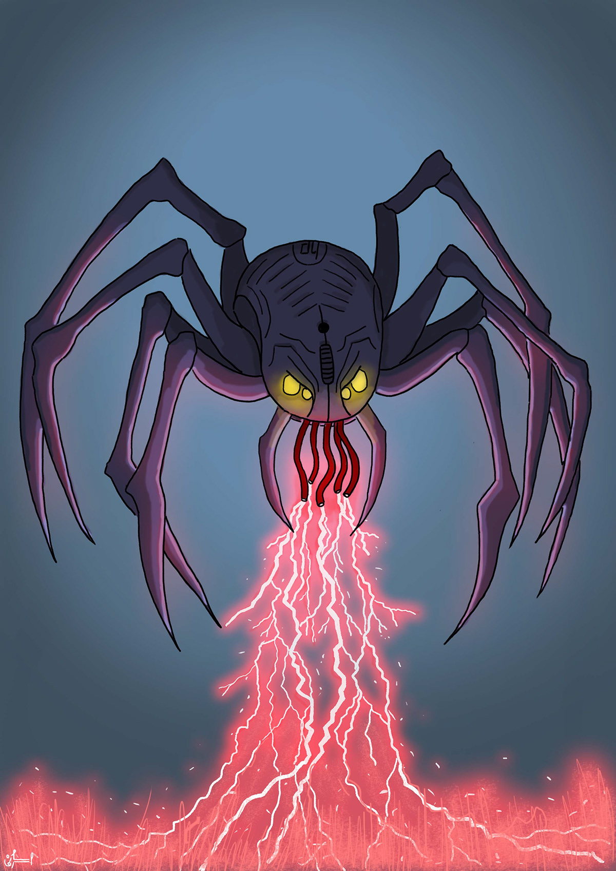 digital illustration digital spider giant spider concept art fantasy