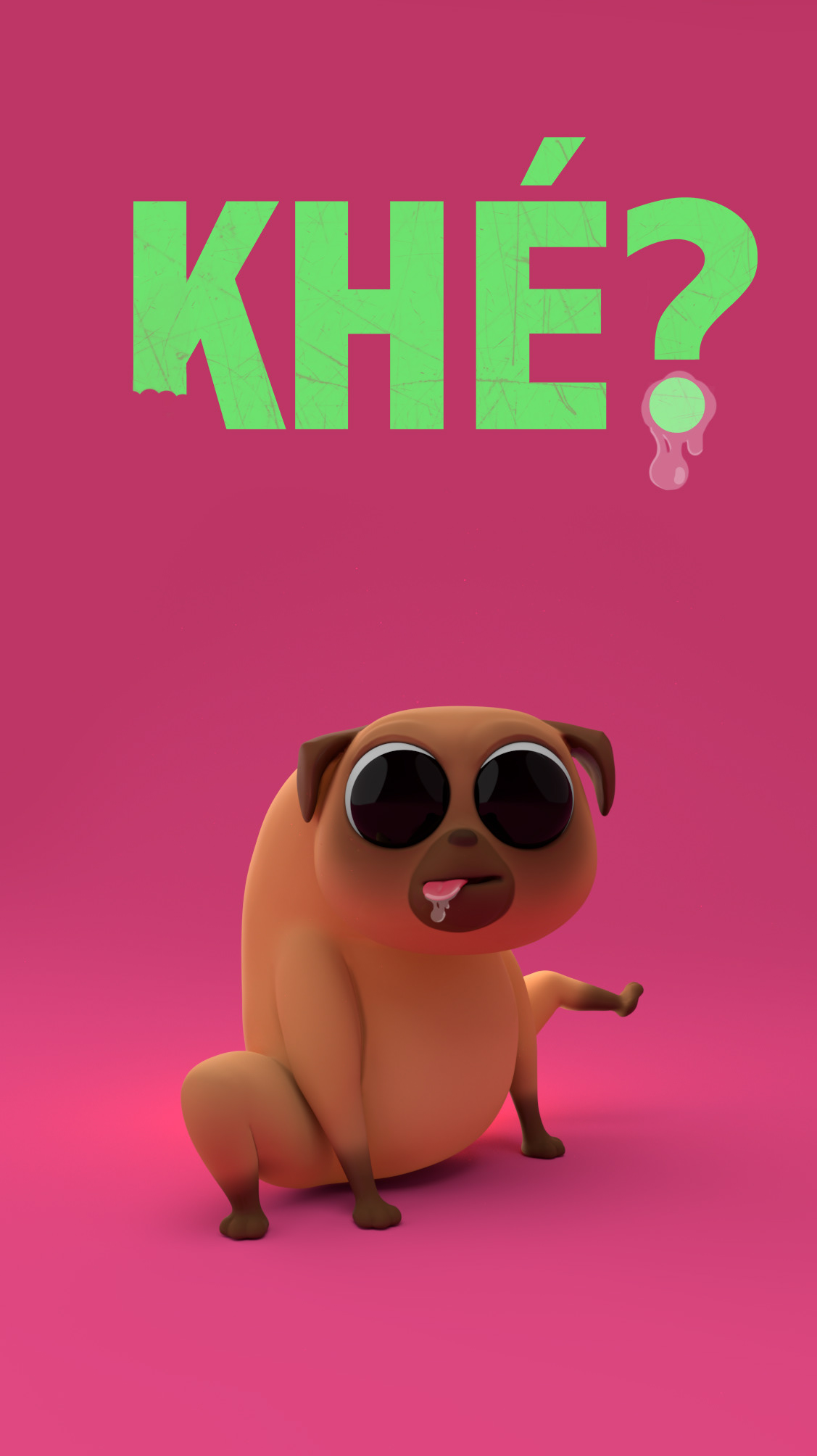 Pug dog ILLUSTRATION  diseño design pugs Render 3D color art