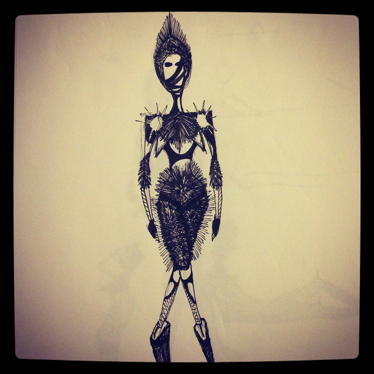 Tim Burton concept art Character fashiondesign sketch horror diva female assassin Gaming graphics apparel print comic