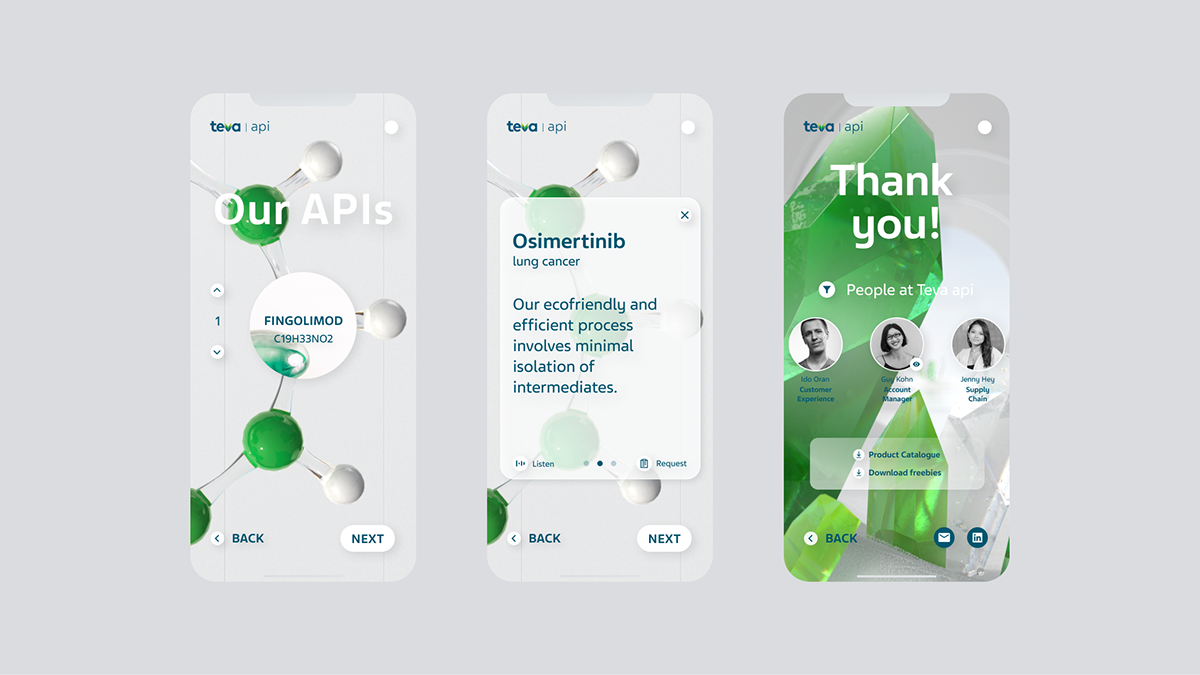 crystals glass molecule Pharmaceutical 3d website medical landing page UI Animation Web Design  chemistry