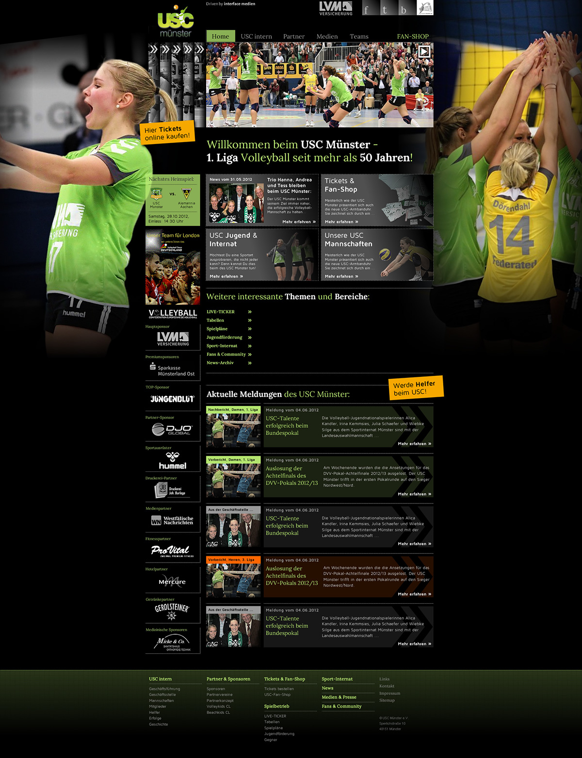 Adobe Portfolio sport sport-marketing sport-brand usc münster logo Website shop merchandising