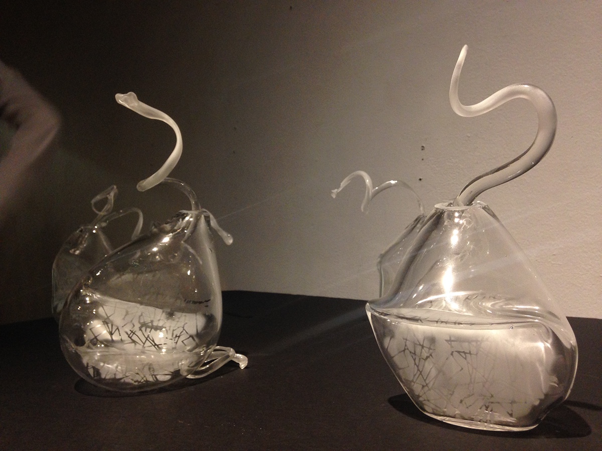 glass risd sculpture Transparency shadow light sandblast organic Nature tableware design craft glassblowing reflection conceptual