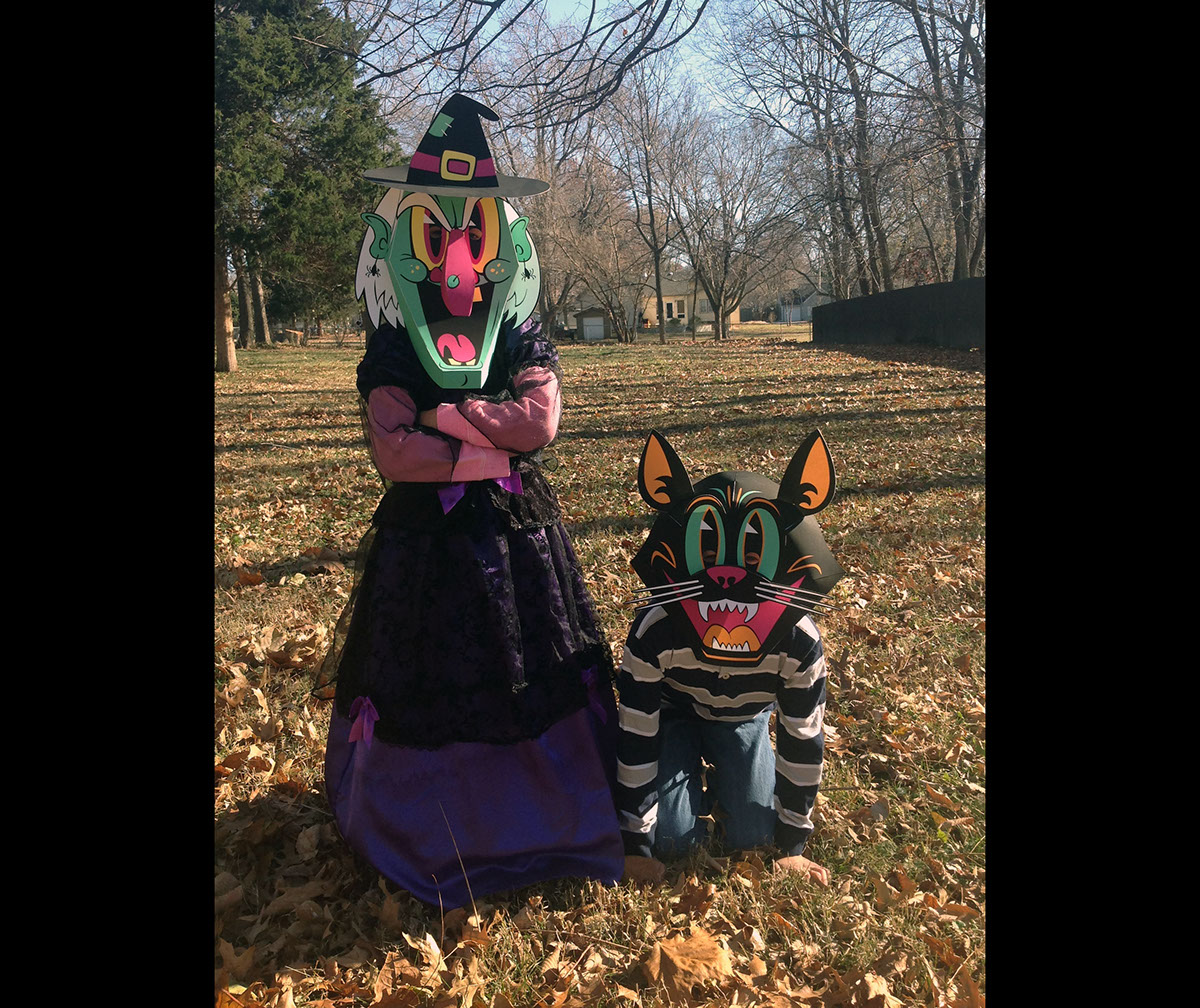 mask halloween mask kooky creeps witch skull Cat Jack o Lantern pumpkin
