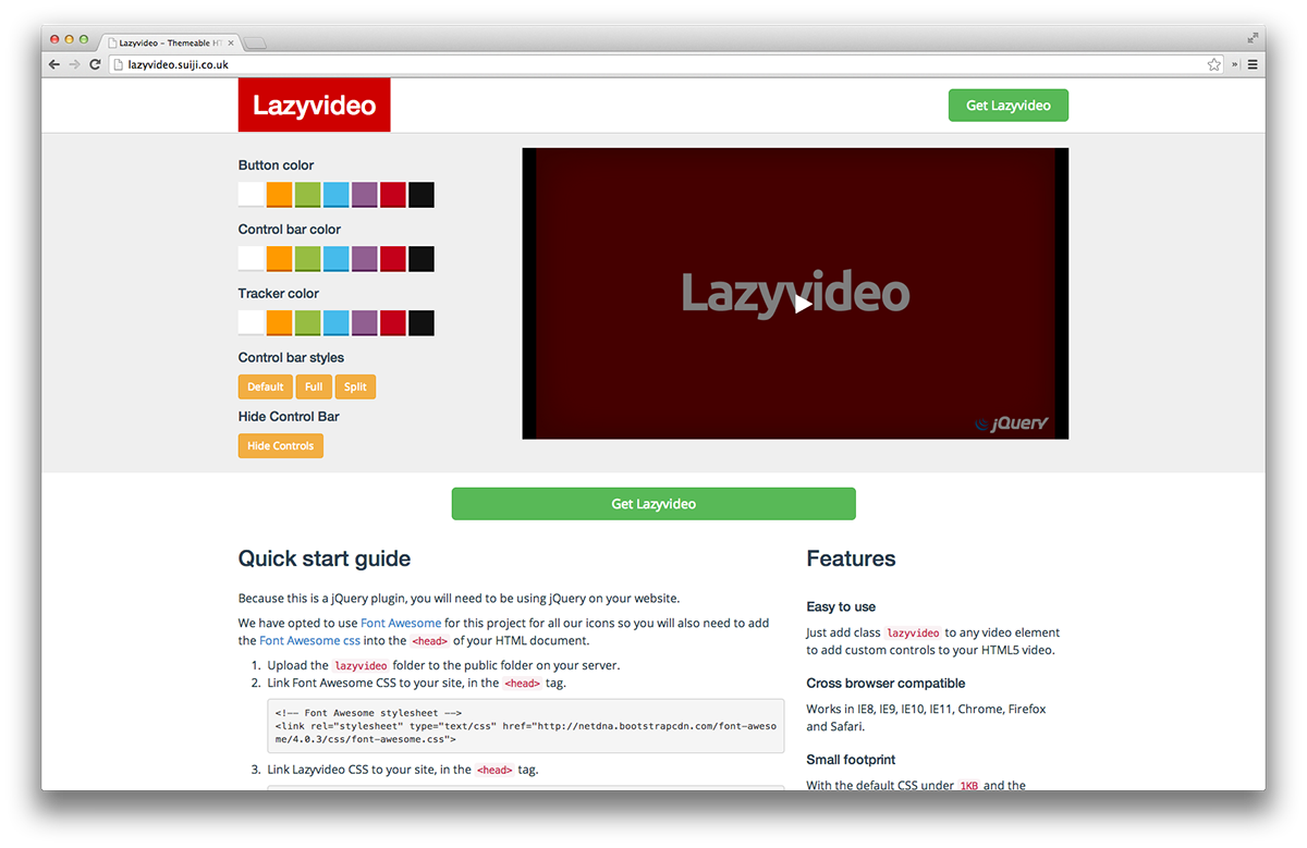 html5 css3 JavaScript jquery Lazyvideo