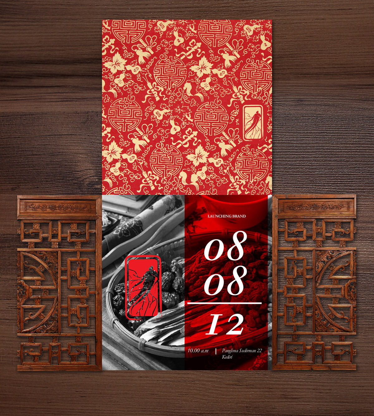 china  inspiration  herbal  Traditional China Medicine  red  luxurious Unique yohanes raymond Sumber Waras indonesia design graphic Invitation
