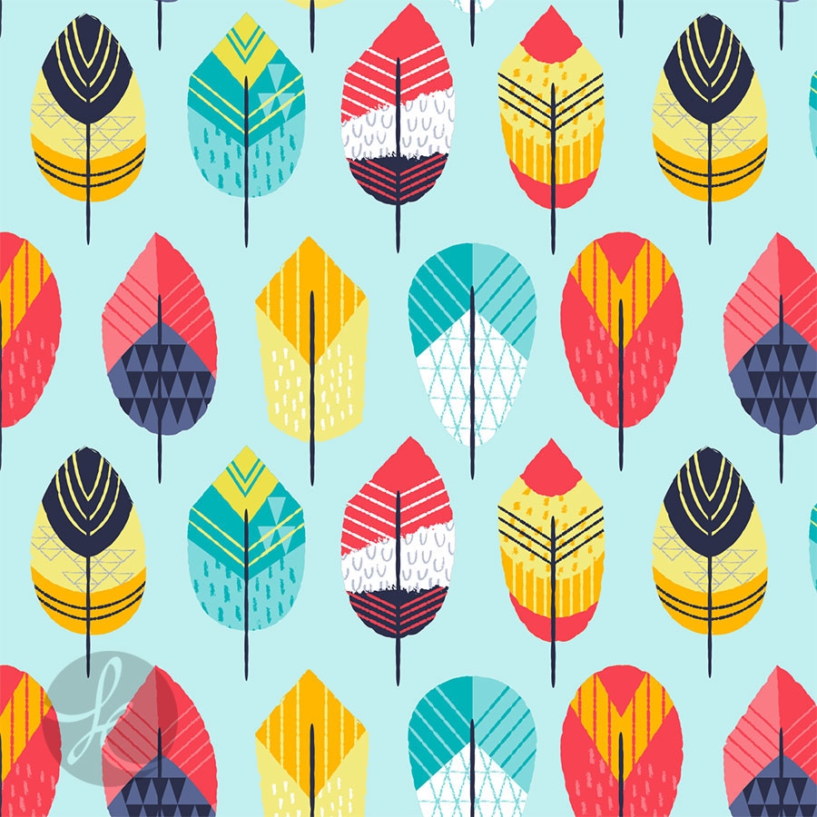 feathers Fun colorful geometric pattern