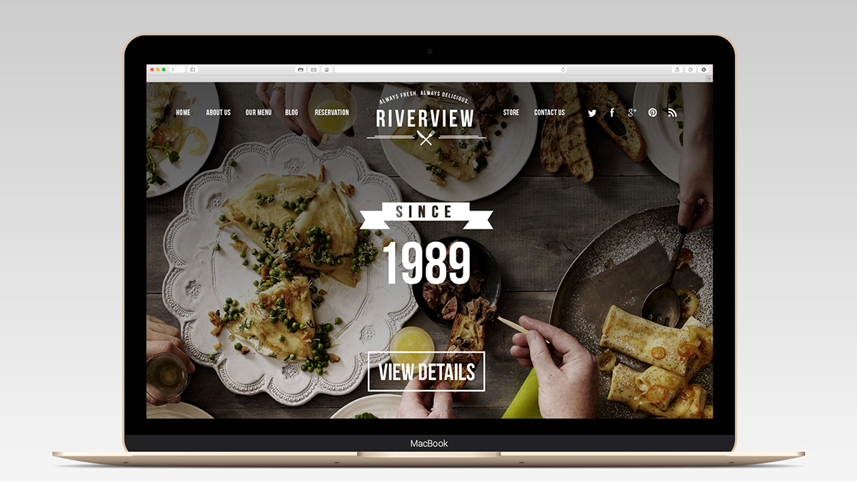 Web design UI ux restaurant
