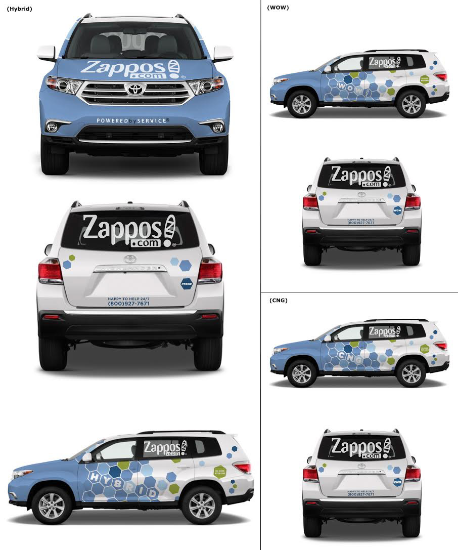 car wrap Vehicle design Zappos customer service hexagon hexagon pattern