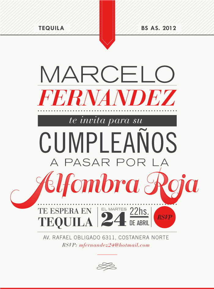 Invitation greeting card Birthday type typographic