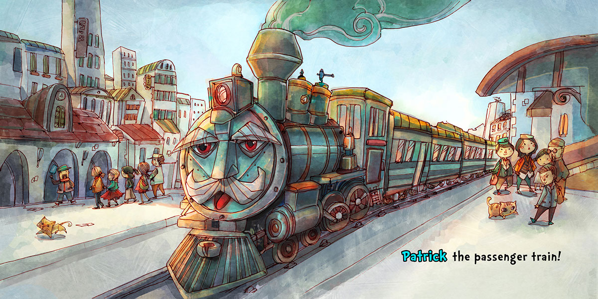 dothaithanh book illustration childrenbook train